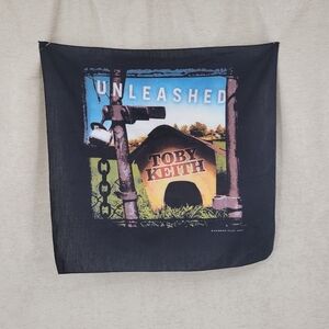 Y2K Toby Keith "Unleashed" Graphic Bandana Scarf - Black Wall Art Vintage